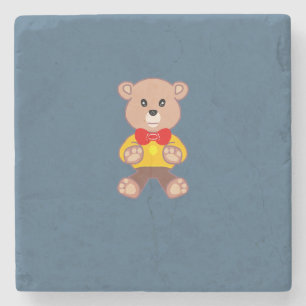 Posavasos De Piedra Oso de peluche en azul