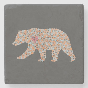 Posavasos De Piedra Oso Dotado de color