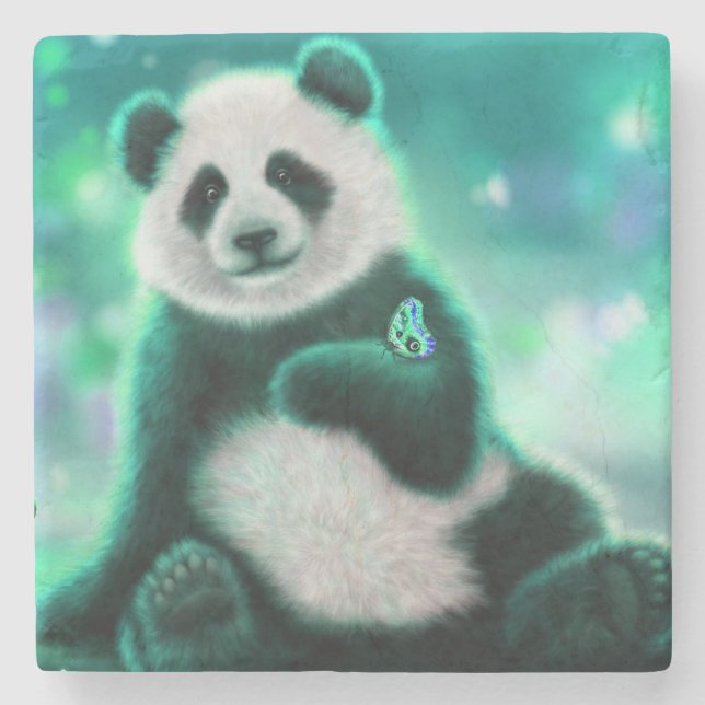 Posavasos De Piedra Oso Panda (Anverso)