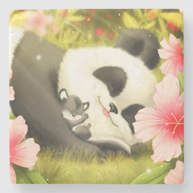 Posavasos De Piedra Oso Panda (Anverso)