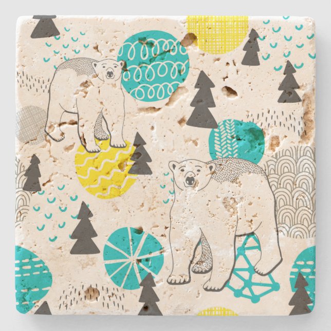 Posavasos De Piedra Oso polar (Anverso)