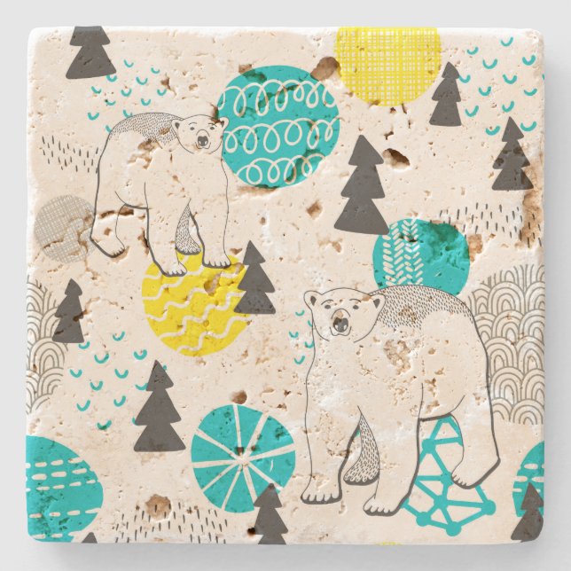 Posavasos De Piedra Oso polar (Anverso)