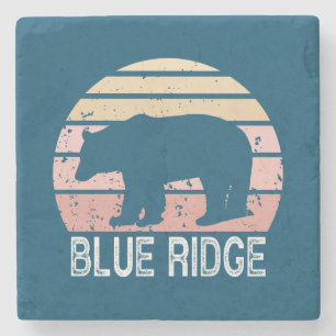 Posavasos De Piedra Oso Retro De Ridge Azul