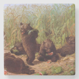 Posavasos De Piedra Osos en el parche de sandía (por W.H. Beard)