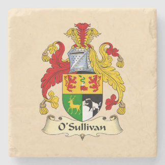 Posavasos De Piedra O'Sullivan Family Coat of Arms Stone Coaster 