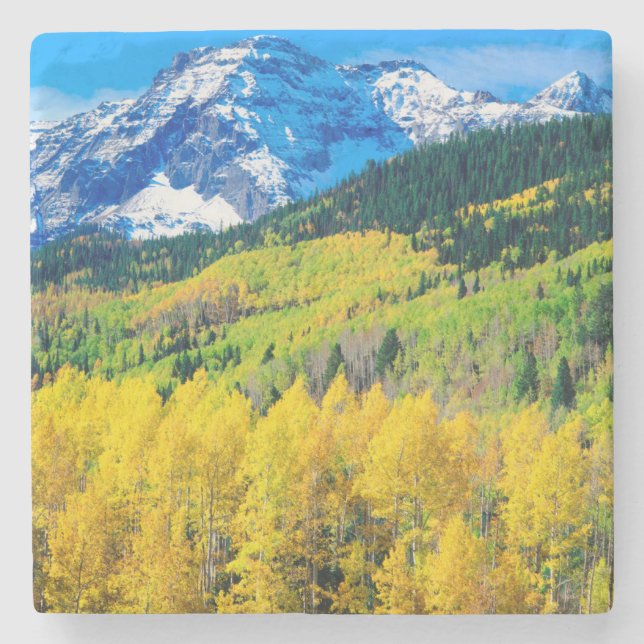 Posavasos De Piedra Otoño en las Rocosas (Anverso)