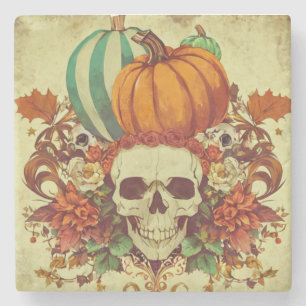 Posavasos De Piedra Otoño/otoño/Halloween/calabaza/esqueleto
