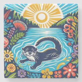 Posavasos De Piedra Otter