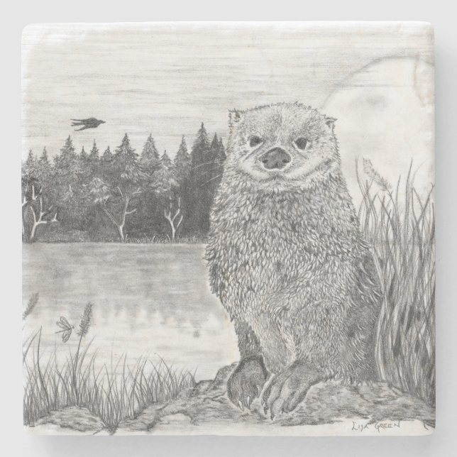 Posavasos De Piedra Otter (Anverso)