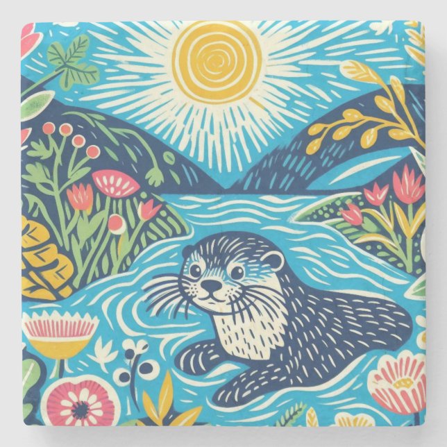 Posavasos De Piedra Otter (Anverso)