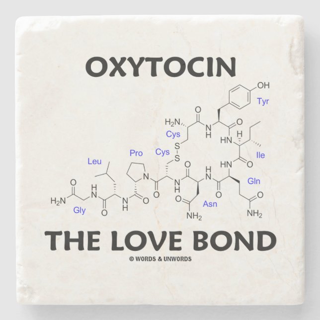 Posavasos De Piedra Oxitocina la estructura bioquímica del enlace del (Anverso)
