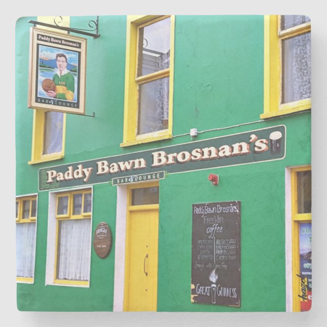 Posavasos De Piedra Paddy Bawn Brosnan, Dingle Pubs, Irish Pub (Anverso)