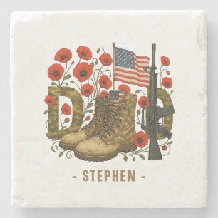 Posavasos De Piedra Padre Patriótico - Bandera de Estados Unidos con b