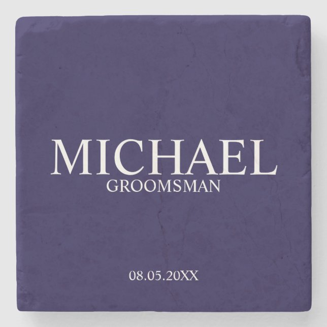 Posavasos De Piedra Padrino Personalizado Moderno (Anverso)