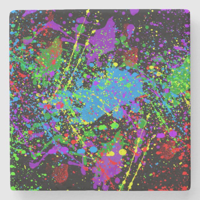 Posavasos De Piedra Paint Splatter (Anverso)