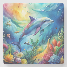 Posavasos De Piedra Painted Dolphin