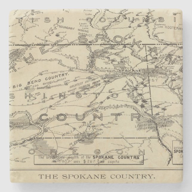 Posavasos De Piedra País de Spokane (Anverso)