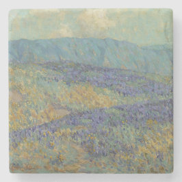 Posavasos De Piedra Paisaje con flores azules (de Granville Redmond)
