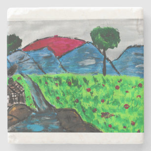 Posavasos De Piedra Paisaje de montaña