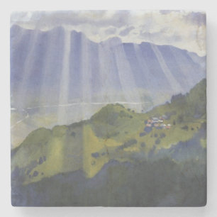 Posavasos De Piedra Paisaje de montaña en Suiza (Serebriakova)