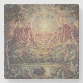 Posavasos De Piedra Paisaje de montaña (por Konstantin Bogaevsky)