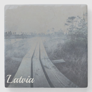 Posavasos De Piedra Paisaje de oscilación de niebla