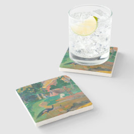Posavasos De Piedra Paisaje de Paul Gauguin Matamoe con pavos reales