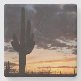 Posavasos De Piedra Paisaje del desierto Saguaro Sunset III Arizona