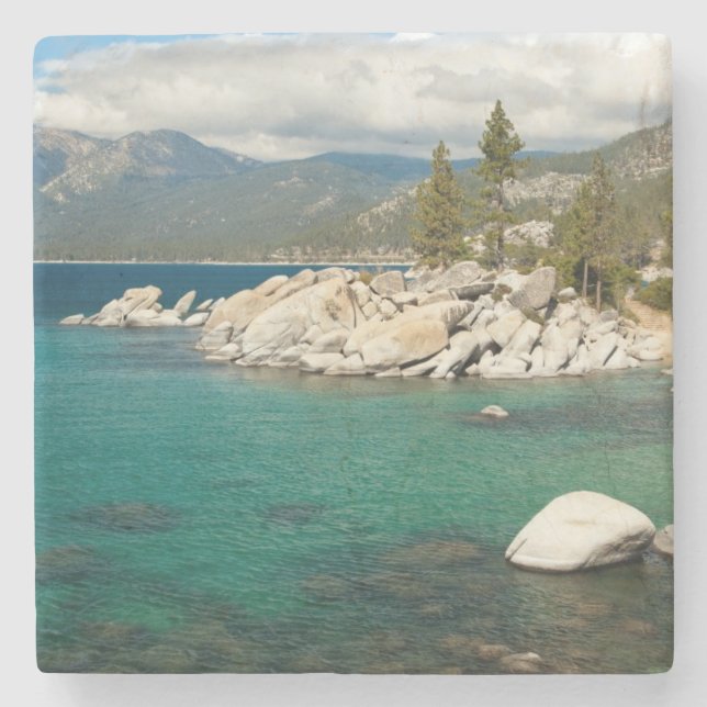Posavasos De Piedra Paisaje del lago Tahoe (Anverso)