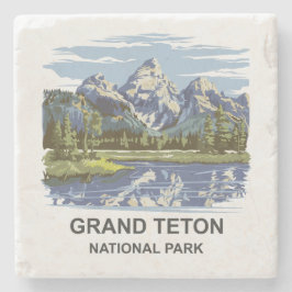 Posavasos De Piedra Paisaje del Parque Nacional del Gran Tetón