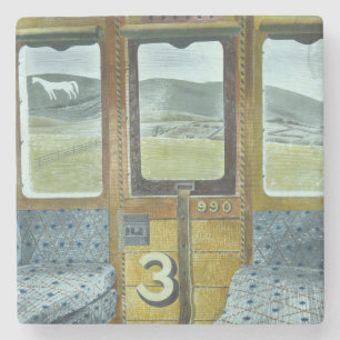 Posavasos De Piedra Paisaje en tren (por Eric Ravilious)