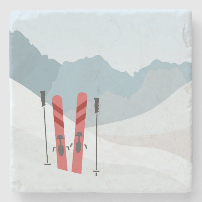 Posavasos De Piedra Paisaje invernal (Anverso)