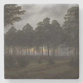 Posavasos De Piedra Paisaje nocturno (por Caspar David Friedrich)