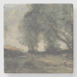 Posavasos De Piedra Paisaje (por Camille Corot)