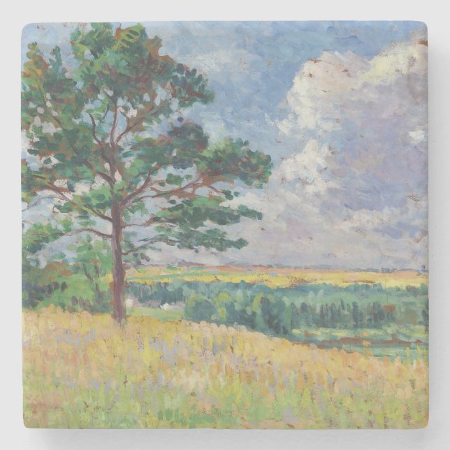 Posavasos De Piedra Paisaje rural alrededor de Méréville, Francia (Art (Anverso)