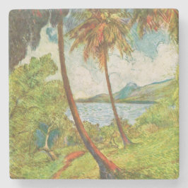 Posavasos De Piedra Paisaje tropical en Martinica (Charles Laval)