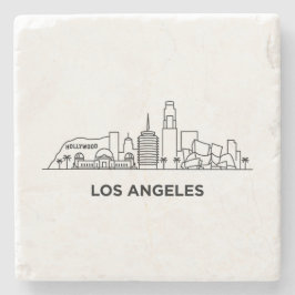 Posavasos De Piedra Paisaje Urbano de Los Ángeles Minimalista Arte de