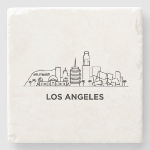 Posavasos De Piedra Paisaje Urbano de Los Ángeles Minimalista Arte de 