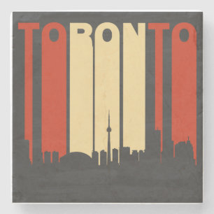 Posavasos De Piedra Paisaje urbano de Toronto del vintage
