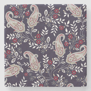 Posavasos De Piedra Paisley tradicional india, patrón sin fisuras.
