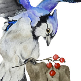 Posavasos De Piedra Pajarera azul acuarela