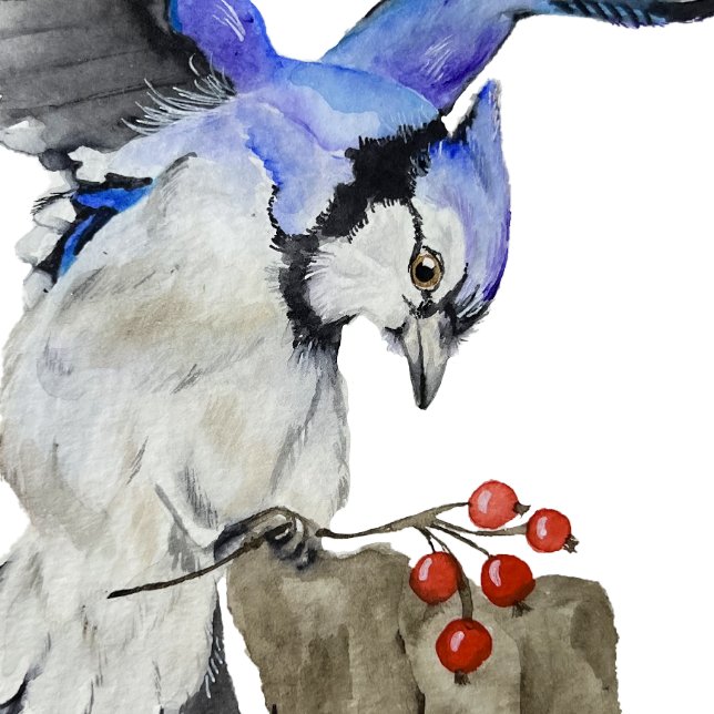 Posavasos De Piedra Pajarera azul acuarela (Subido por el creador)