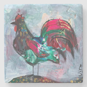 Posavasos De Piedra Pájaro acrílico de pintura decorativa