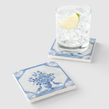 Pájaros azules Delft flor Toile País Francés