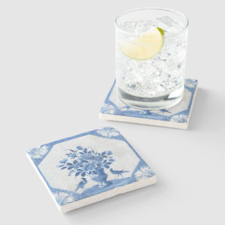 Posavasos De Piedra Pájaros azules Delft flor Toile País Francés