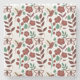 Posavasos De Piedra Pájaros y mariposas sin soldadura florales