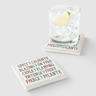 Posavasos De Piedra Palabras picantes Diseño de Pepper en Chile