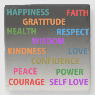 Posavasos De Piedra Palabras positivas