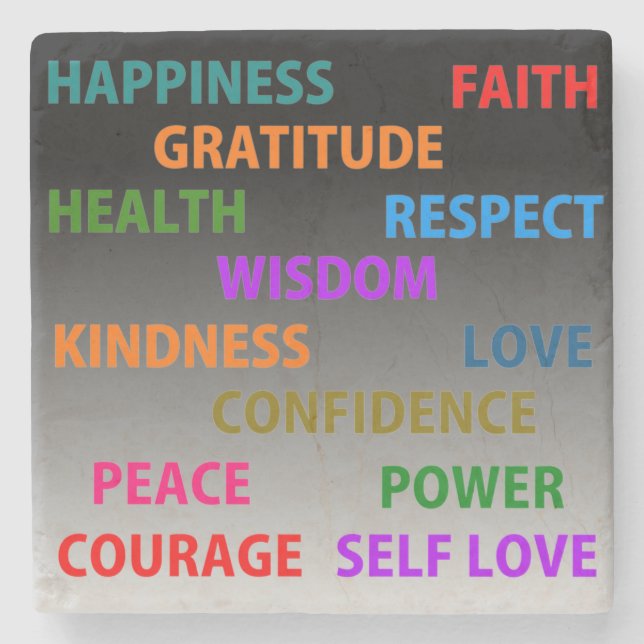 Posavasos De Piedra Palabras positivas (Anverso)