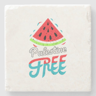 Posavasos De Piedra Palestina Libre de sandías en rebanadas pacíficas 